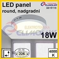 LED panel RN 18W, 4000K, VK, surface-monted, round